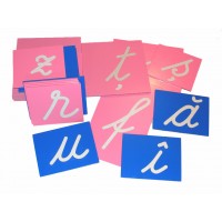 Litere mici cursive din glasspapier